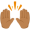 Raising Hands - Medium emoji on Messenger